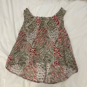 MYTH NYC Feather Floral Short Sleeve Blouse